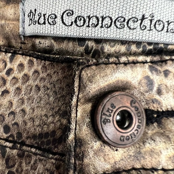 BLUE CONNECTION Brown Snake Skin Pattern Pants - Size Women's 5-6/30 NICE - Picture 4 of 5